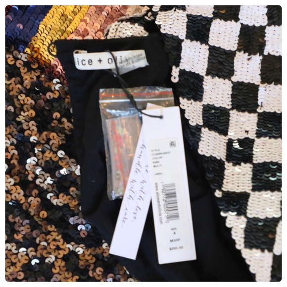 ALICE + OLIVIA Jae Multicolored Sequin Dress - Picture 10 of 14